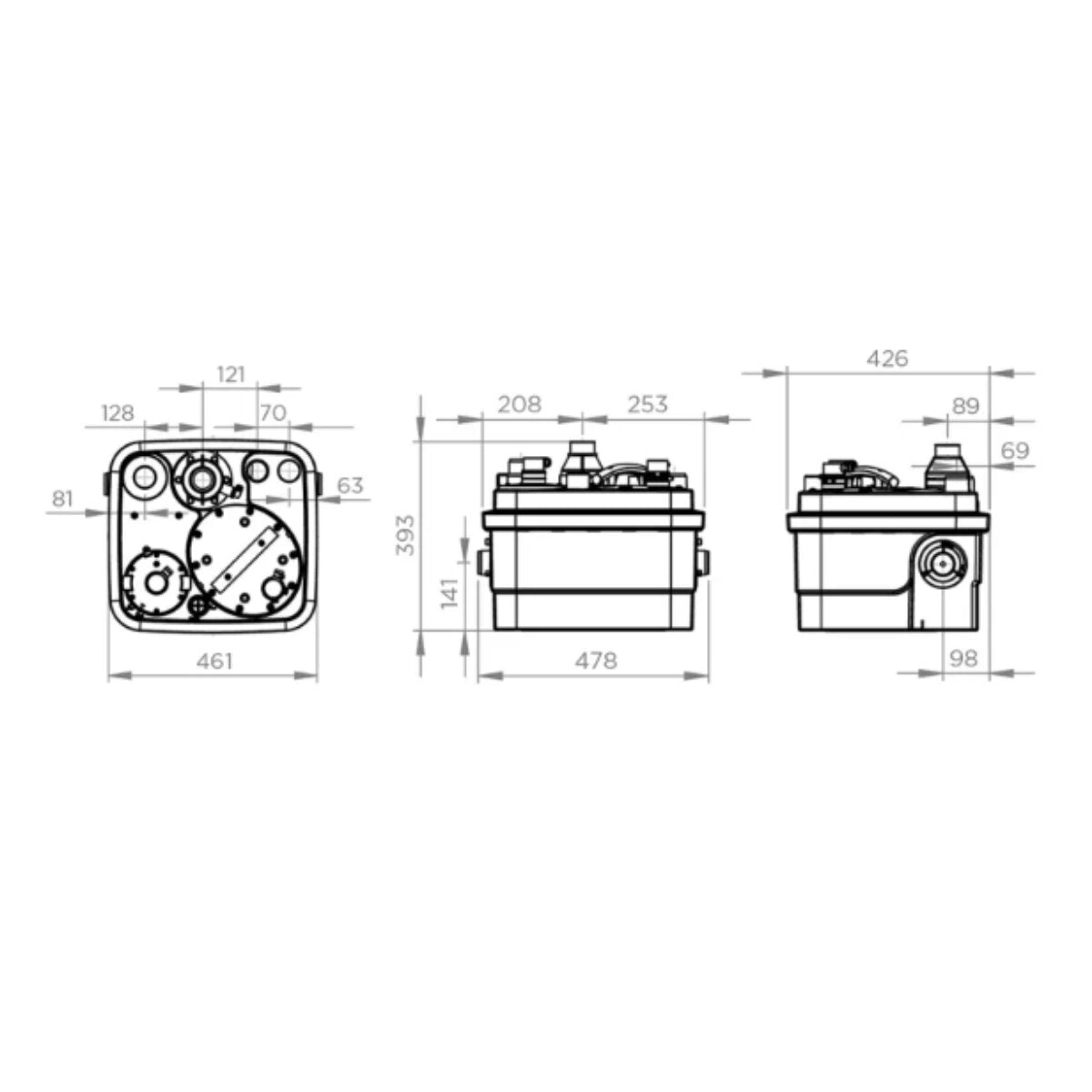Station de relevage SFA Sanicubic 1 WP avec broyeur - pour eaux grises et noires