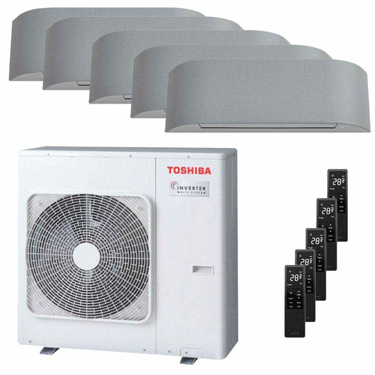 Toshiba Haori penta split air conditioner 9000+9000+9000+9000+9000 BTU inverter A++ wifi external unit 10.0 kW