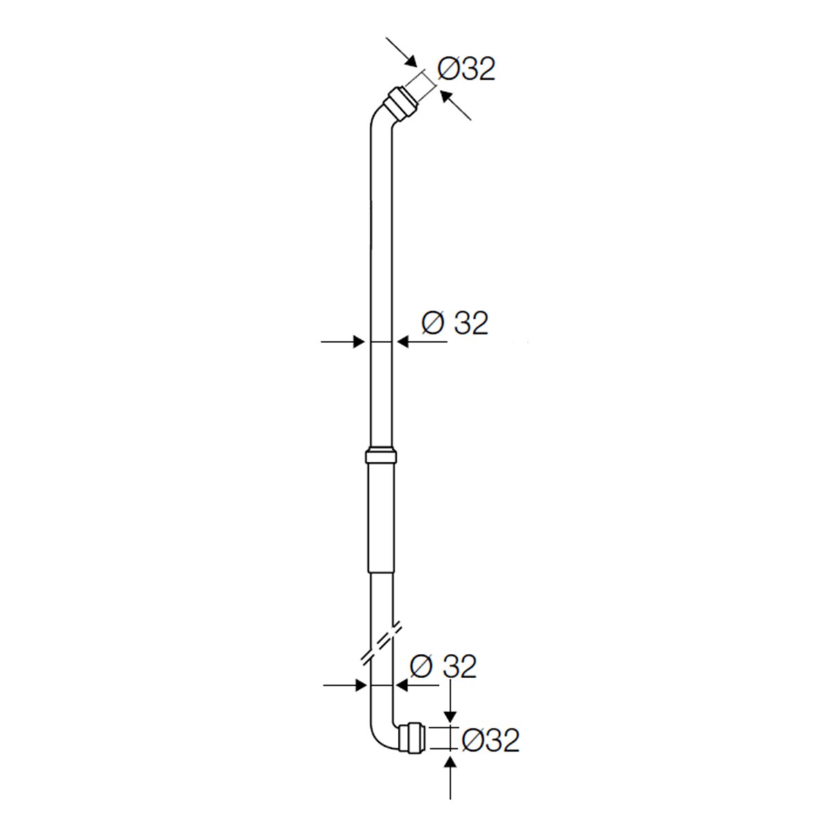 OLI telescopic rinsing hose for high cistern 45° x 32 Ø