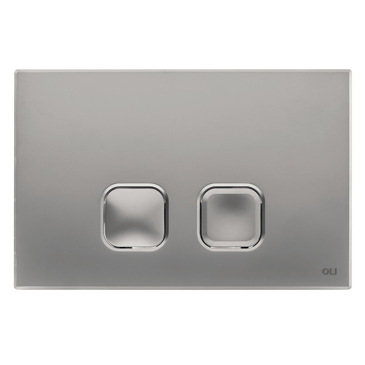 Double button plate OLI PLAIN Satin Chrome