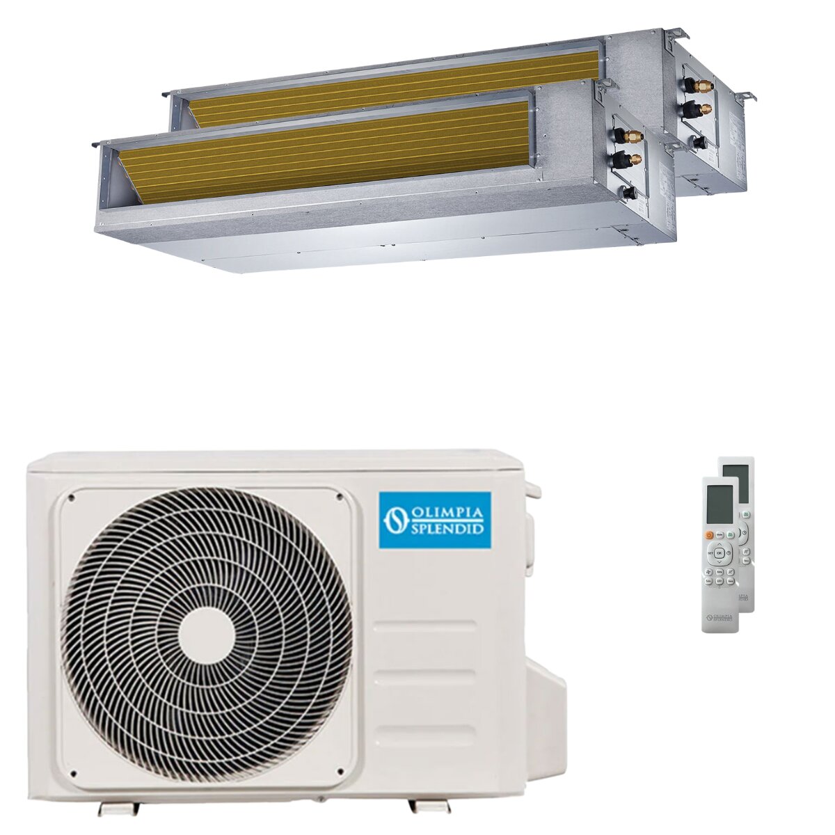 Climatiseur gainable double split Olimpia Splendid Nexya S6 E 9000+9000 BTU inverter A++ unité extérieure 5,3 kW 