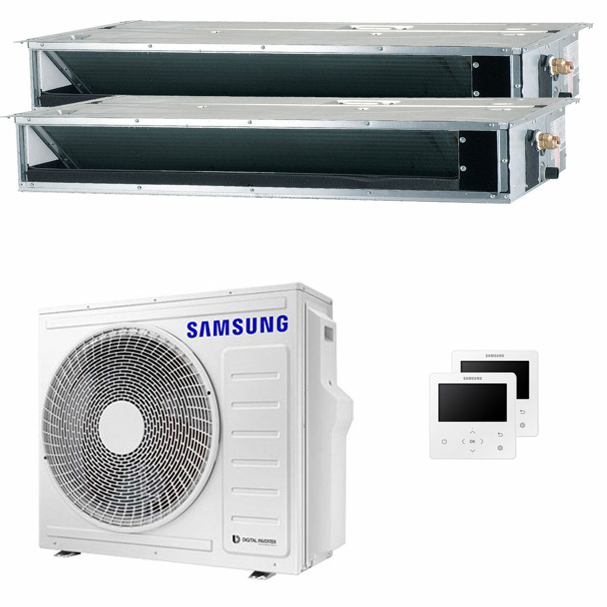 Samsung air conditioner ductable dual split 18000 + 18000 BTU inverter A ++ external unit 8 kW