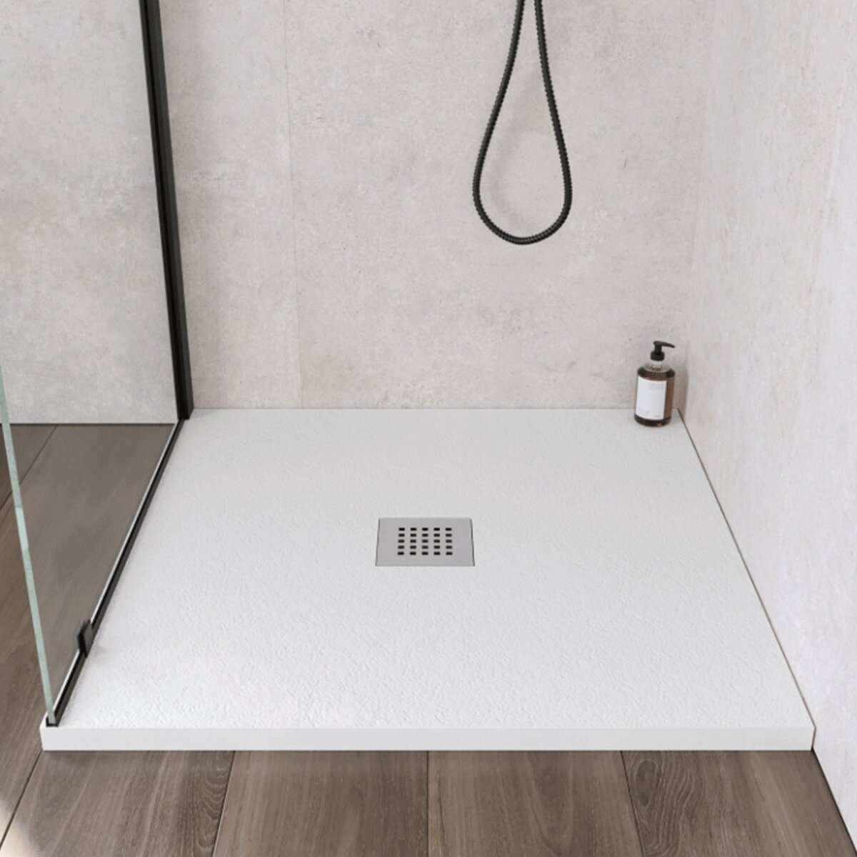 Ercos Stone Shower Tray 1000x1000 Square Matt White