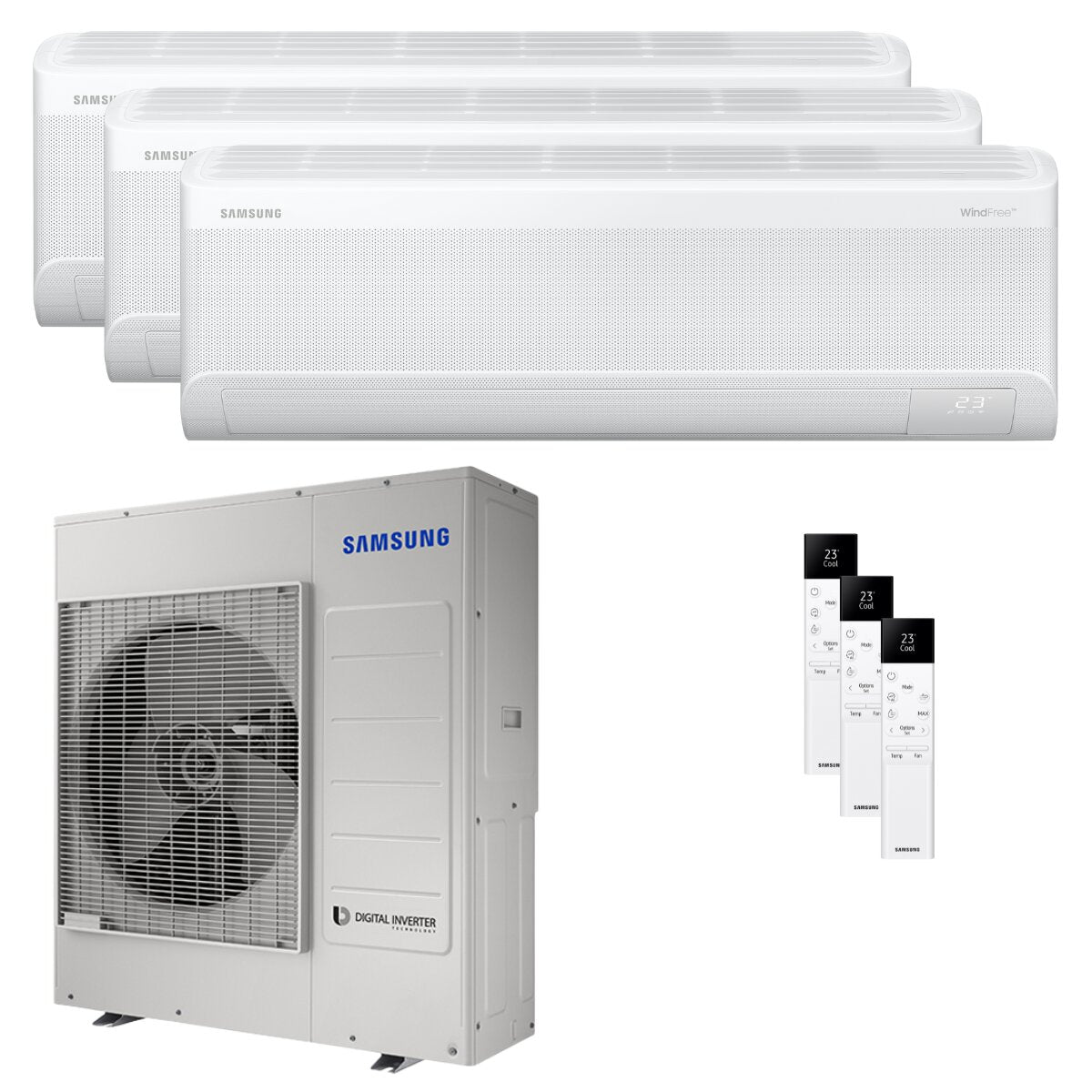 Samsung Windfree Avant S2 Trial-Split-Klimaanlage 18000+18000+18000 BTU Wechselrichter A++ WLAN-Außeneinheit 10 kW 