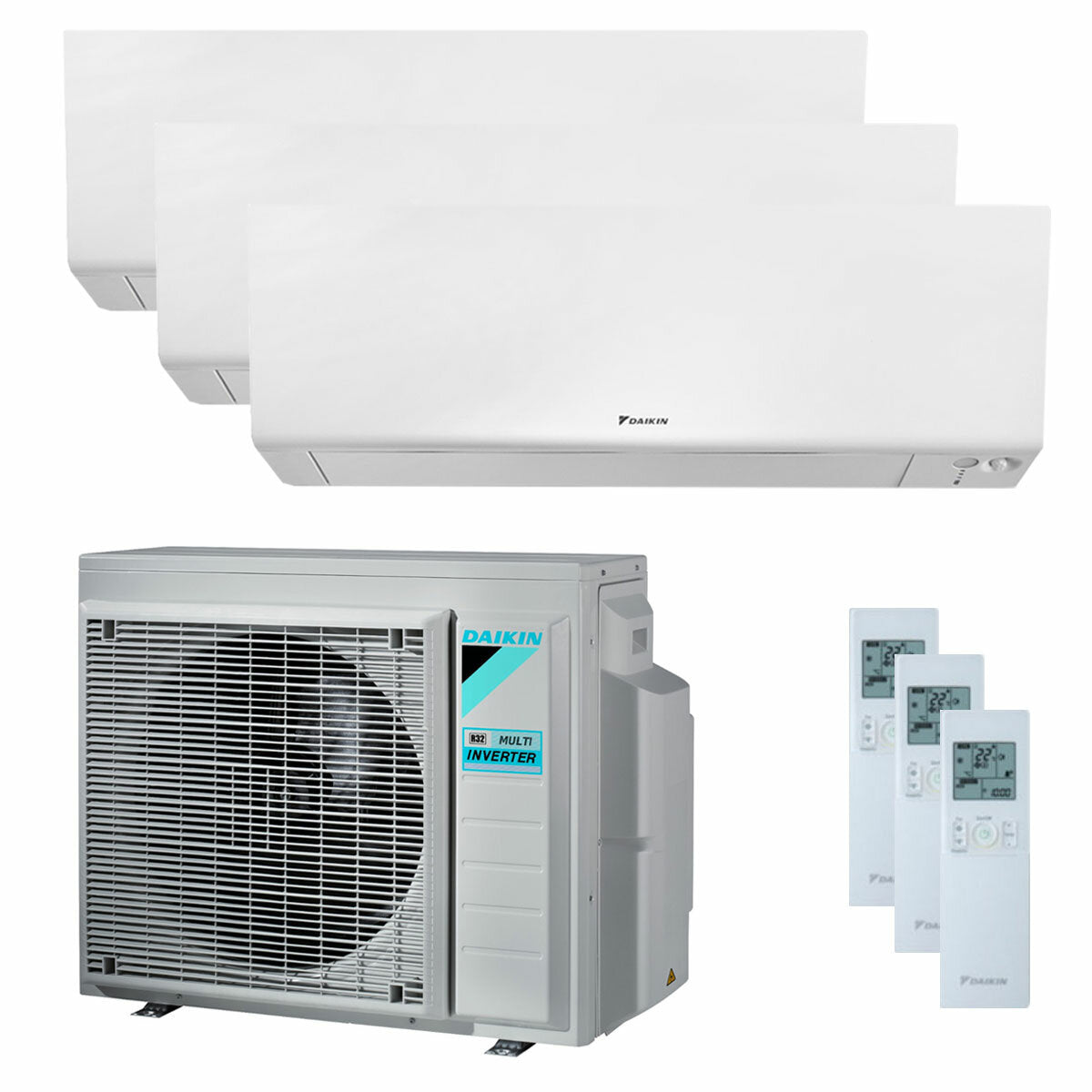 Daikin Perfera Wall Climatiseur trial split 5000 + 5000 + 5000 BTU inverter A +++ unité extérieure wifi 4,0 kW