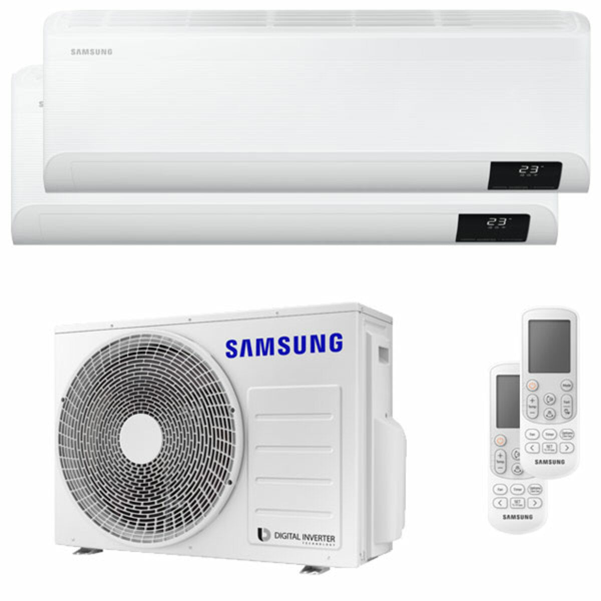 Samsung Cebu Wi-Fi Dual-Split-Klimaanlage 7000 + 18000 BTU Wechselrichter A ++ WLAN-Außengerät 5,2 kW