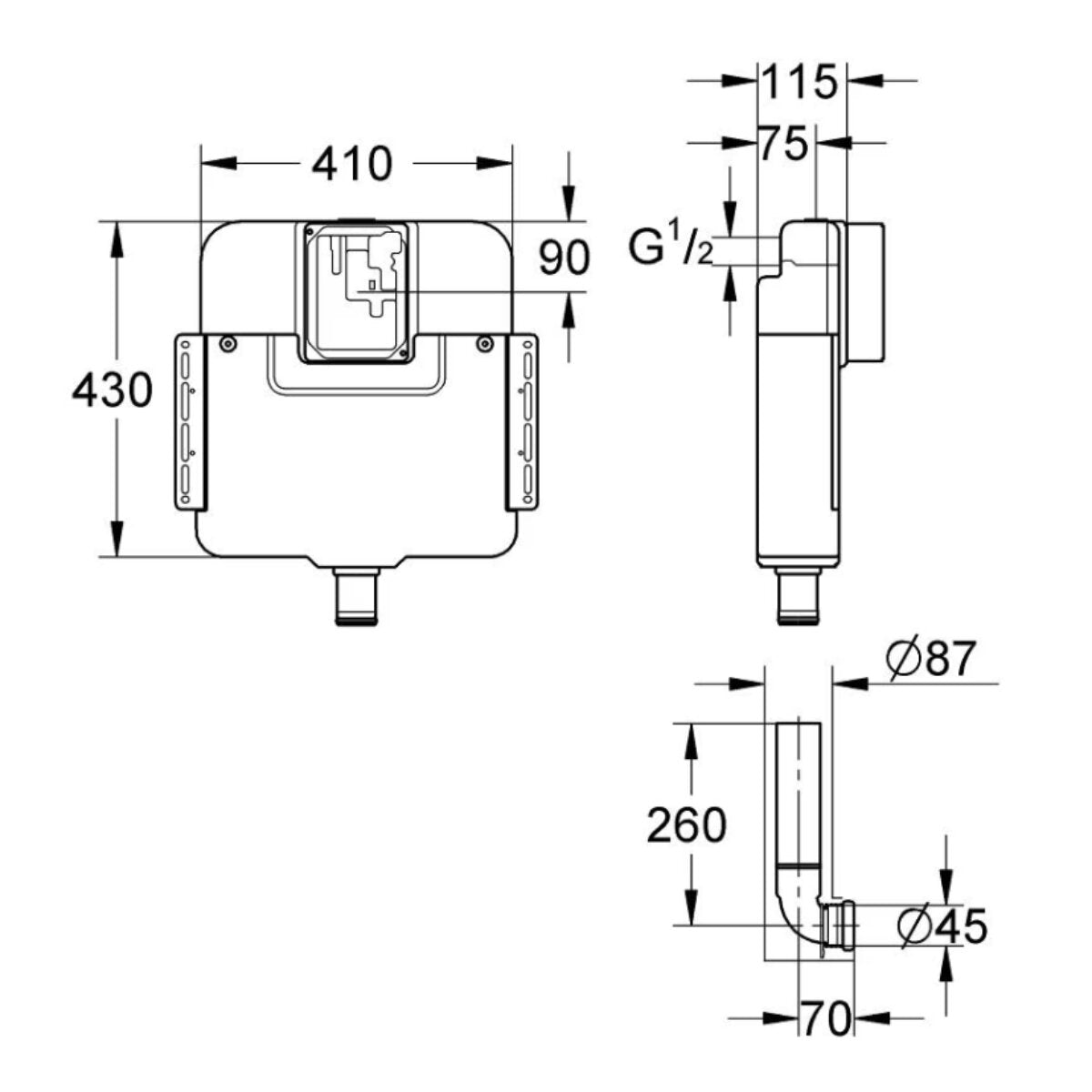 Grohe Einbau-WC-Spülkasten mit Dual-Flush-System 6/4 - 9/4