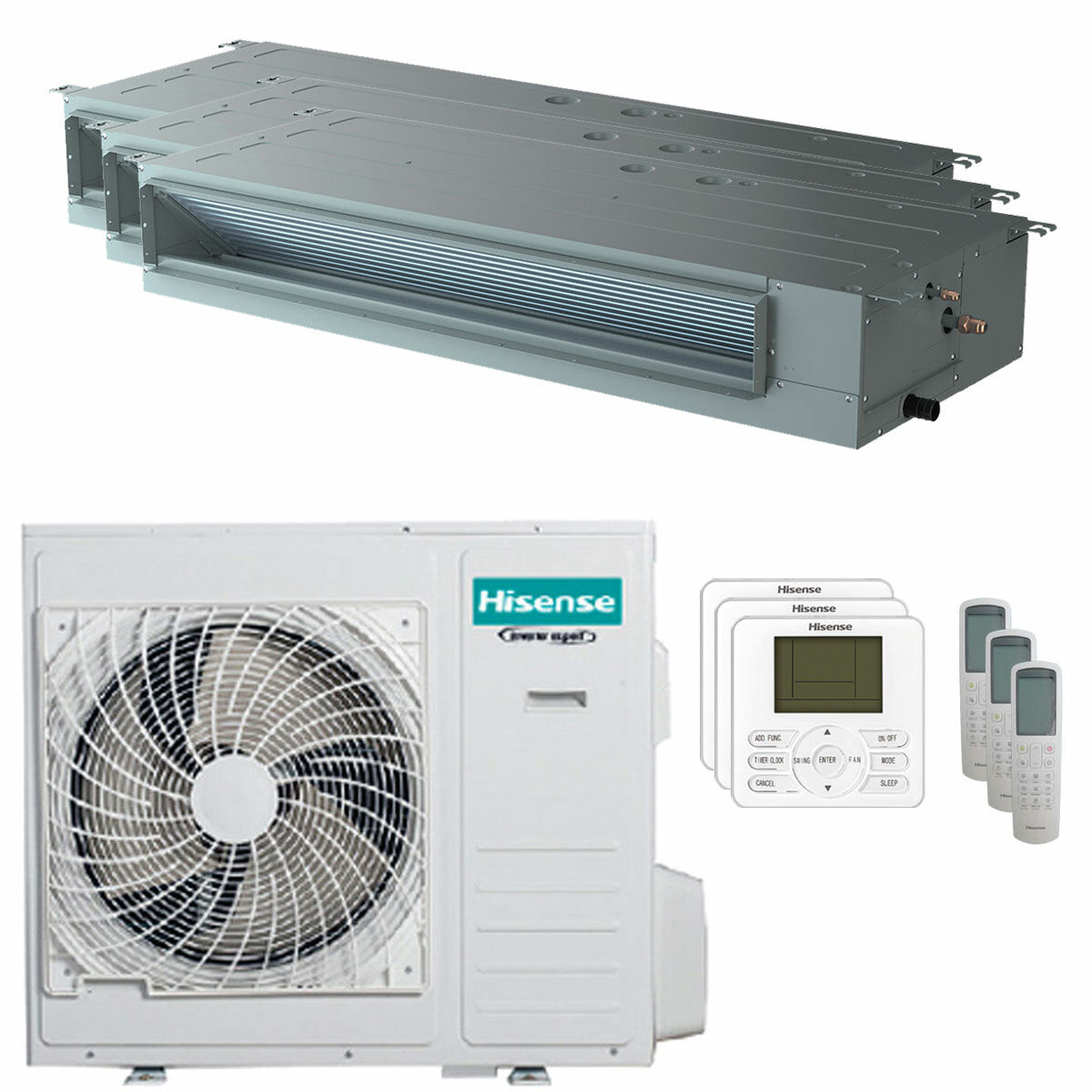 Hisense Ducted Air Conditioner ADT trial split 12000+12000+18000 BTU inverter A++ outdoor unit 10 kW