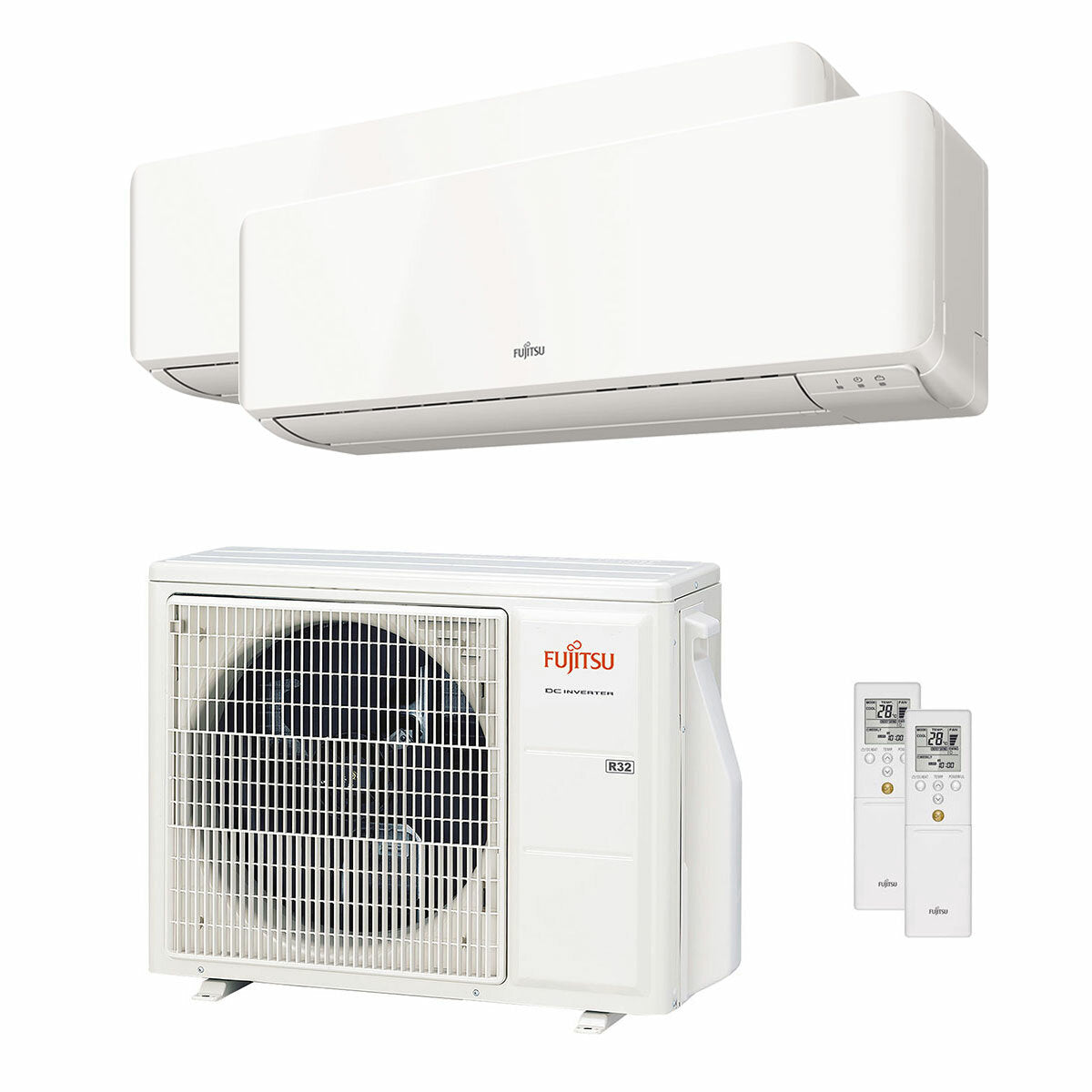Fujitsu Klimaanlage KM Series WiFi Dual Split 7000+12000 BTU Inverter A+++ Außeneinheit 5 kW
