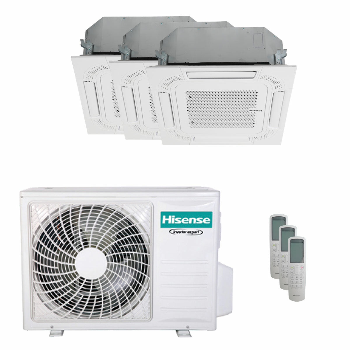 Hisense air conditioner Cassette ACT trial split 9000+9000+9000 BTU inverter A++ outdoor unit 6.3 kW