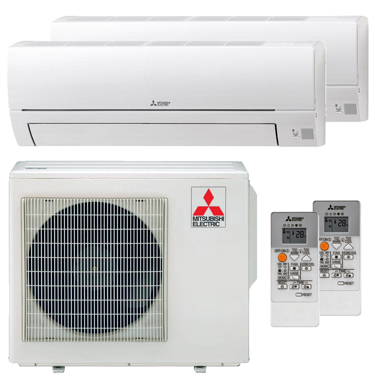 Mitsubishi Electric MSZ-HR Dual-Split-Klimaanlage 12000 + 18000 BTU externer A++ Inverter 5,0 kW