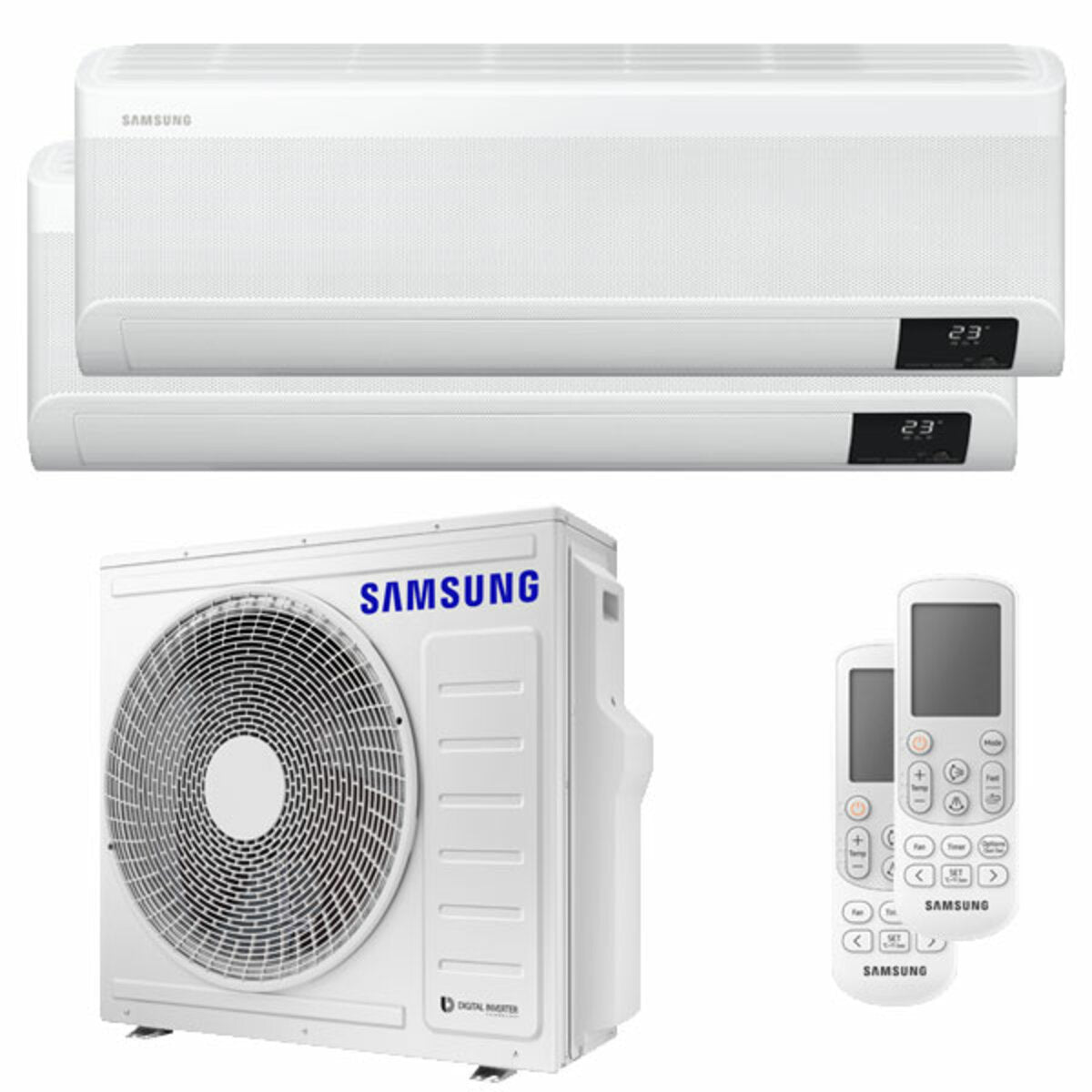 Climatiseur Samsung WindFree AVANT double split 12000 + 18000 BTU onduleur A ++ wifi unité extérieure 8,0 kW
