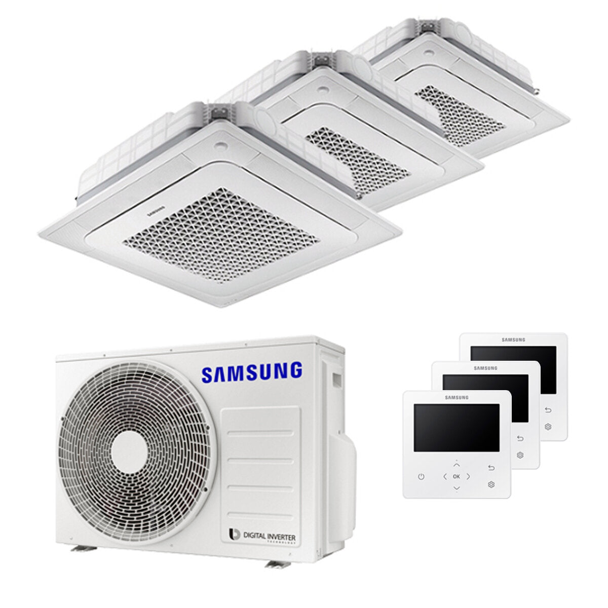 Samsung Air conditioner Windfree 4-way trial split 7000 + 9000 + 12000 BTU inverter A +++ outdoor unit 5.2 kW