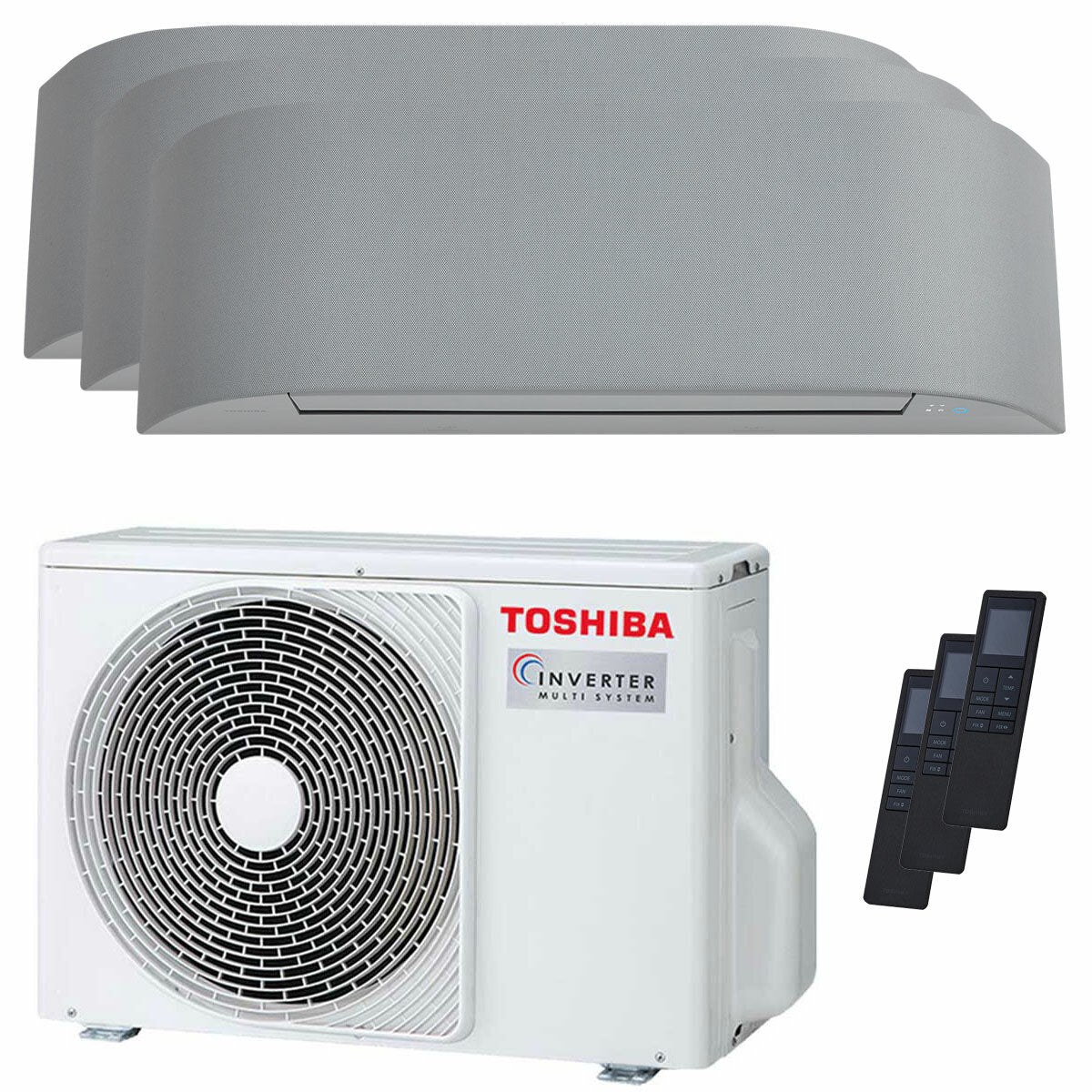 Toshiba Haori trial split air conditioner 7000+7000+16000 BTU inverter A+++ wifi external unit 5.2 kW
