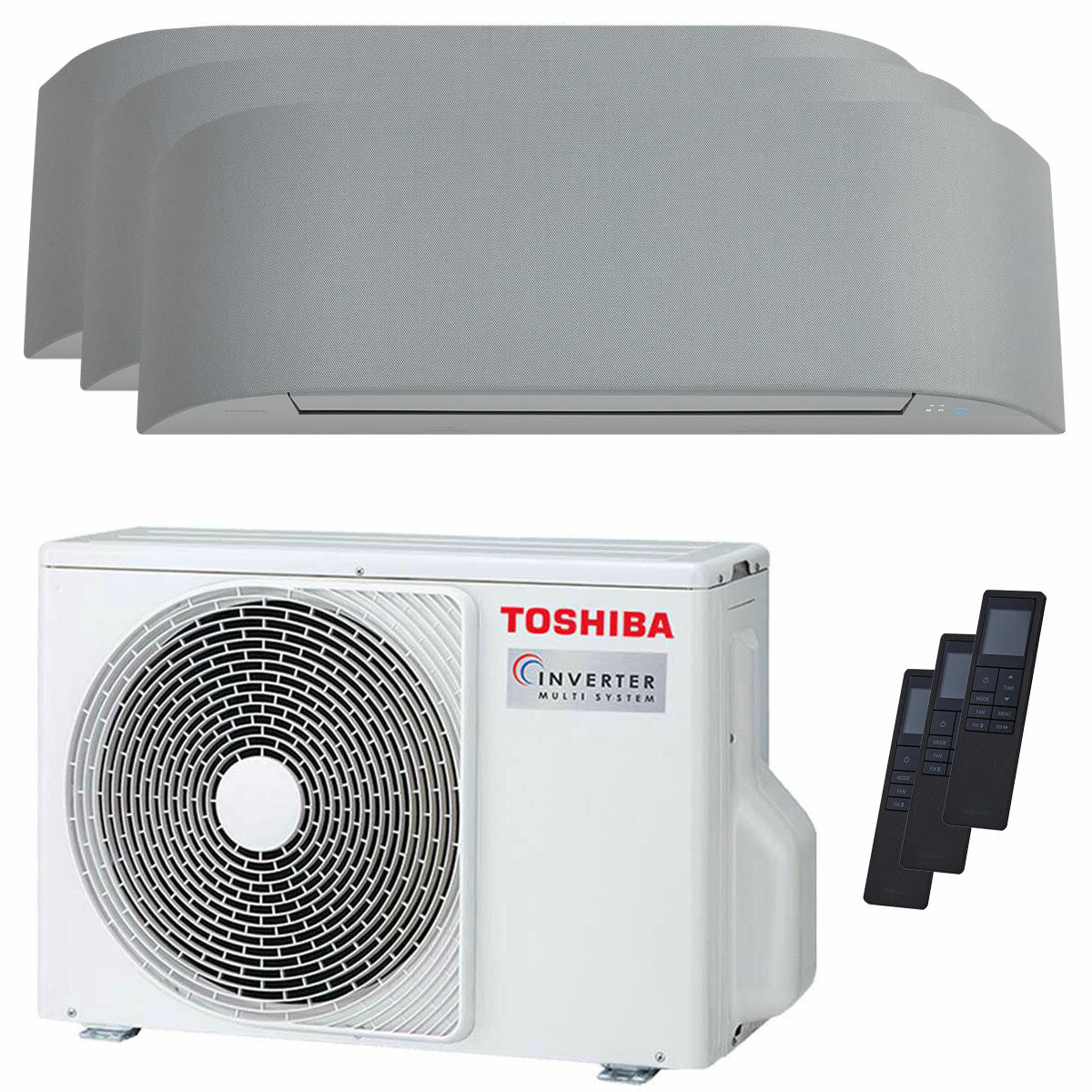 Climatiseur split d&#39;essai Toshiba Haori 7000+7000+12000 BTU inverseur A+++ unité extérieure wifi 5,2 kW 