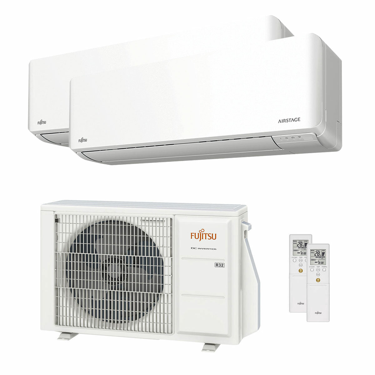 Climatiseur Fujitsu série KMCG WiFi dual split 7000+9000 BTU onduleur A+++ unité extérieure wifi 4 kW 