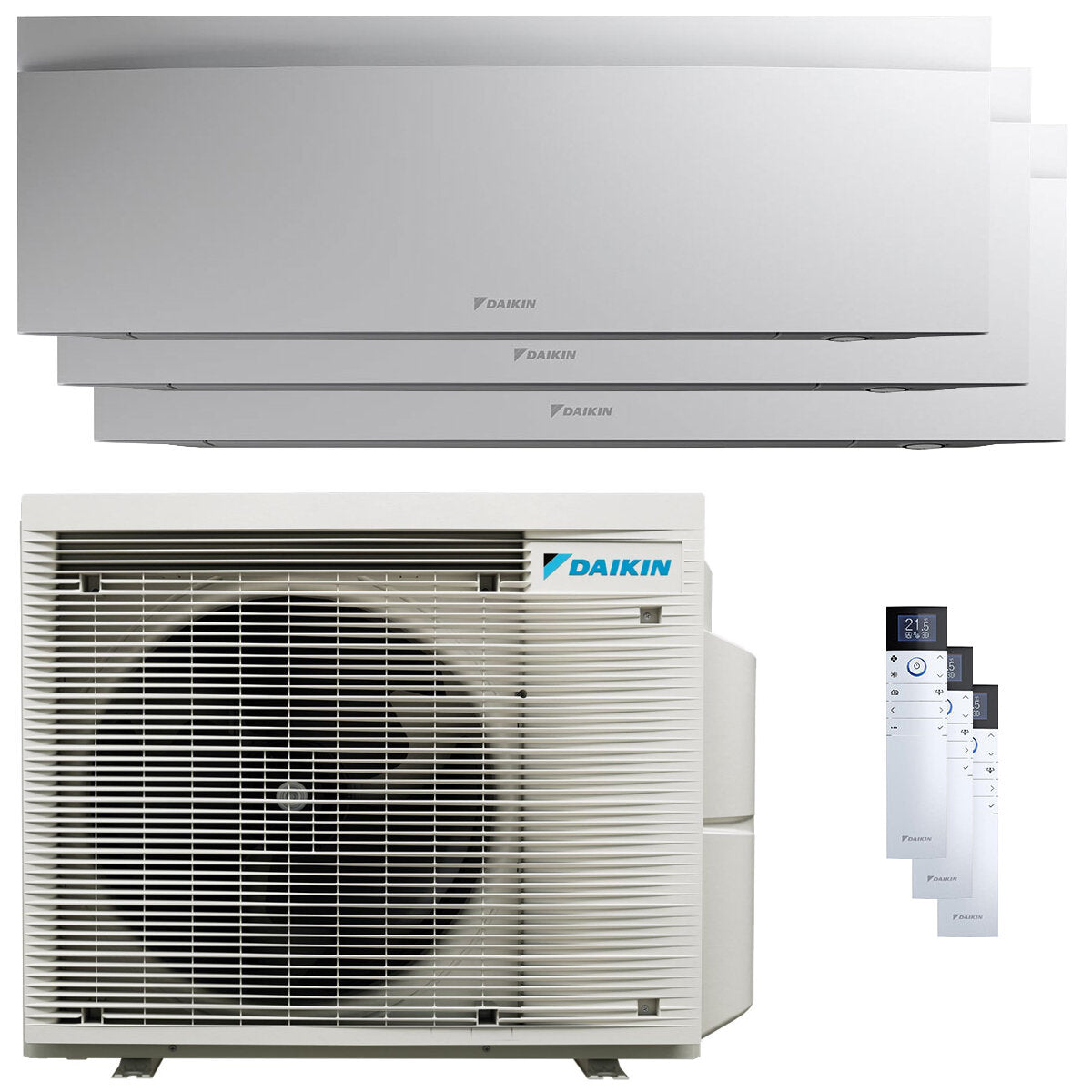 Daikin Emura 3 Trial Split Klimaanlage 12000+15000+18000 BTU Inverter A+ WLAN Außengerät 7,4 kW Weiß