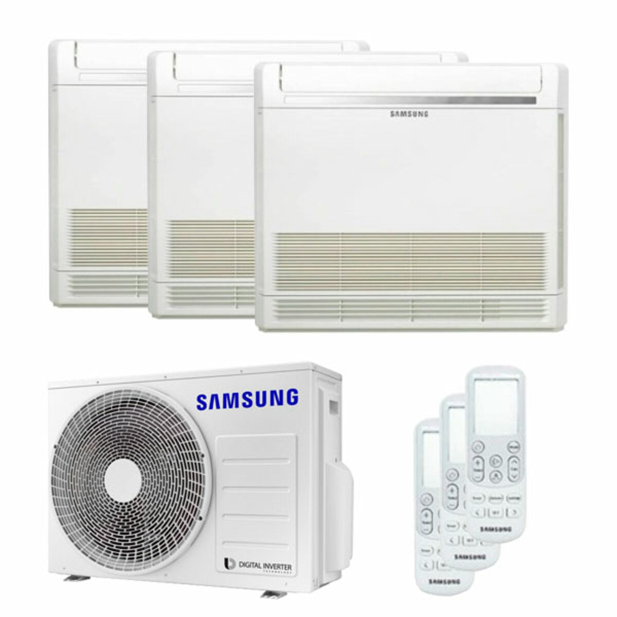 Climatiseur trial split Samsung Console 9000 + 9000 + 9000 BTU inverter A +++ unité extérieure 5,2 kW