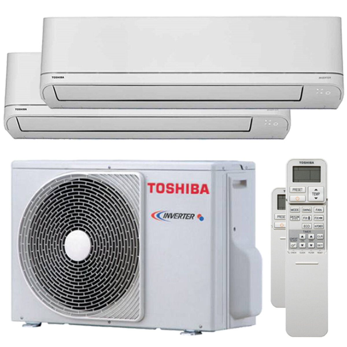 Toshiba Shorai R32 Dual-Split-Klimaanlage 5000 + 5000 BTU Inverter A++ externem Gerät 4,0 kW