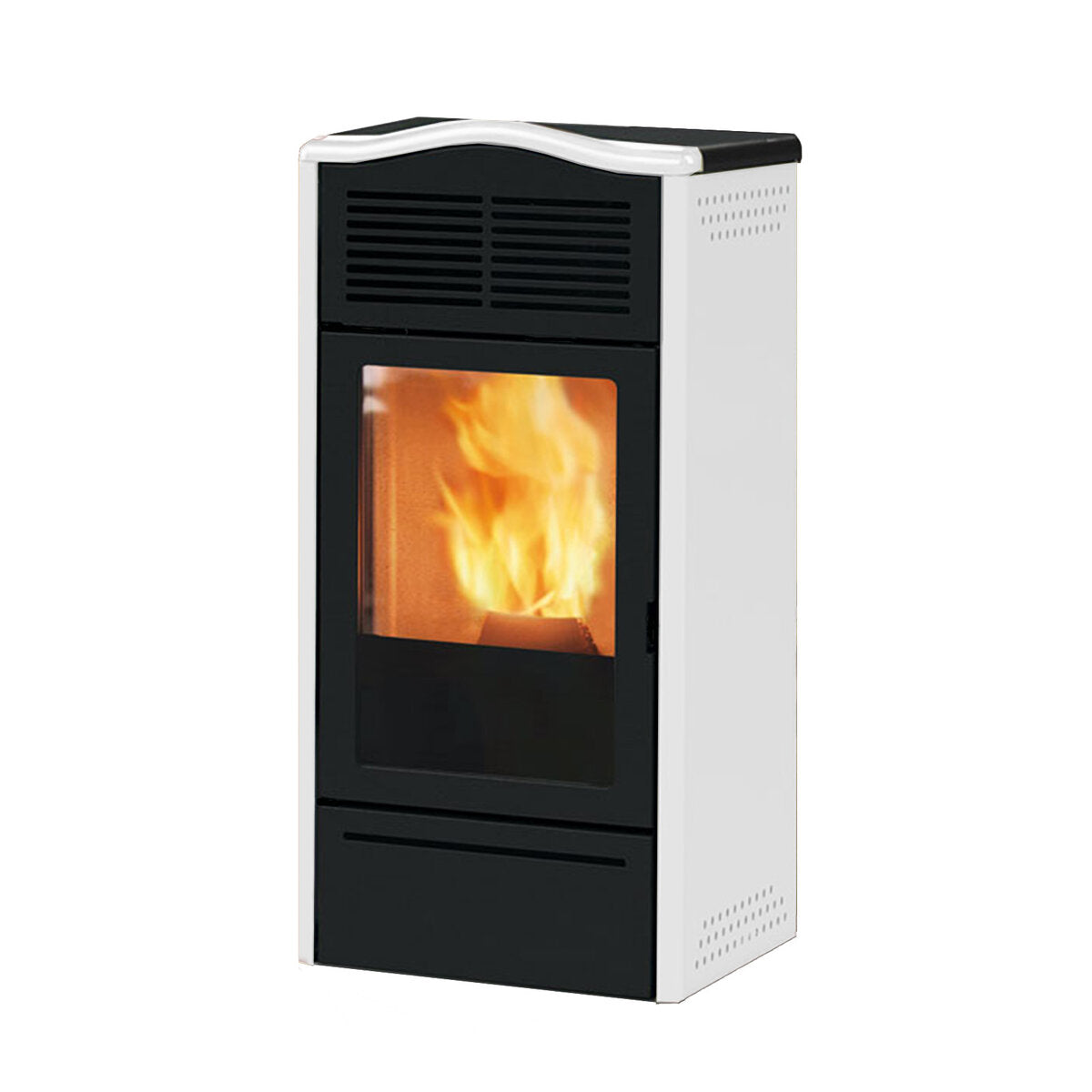 Italiana Camini Piro2 7 kW air pellet stove in matt white