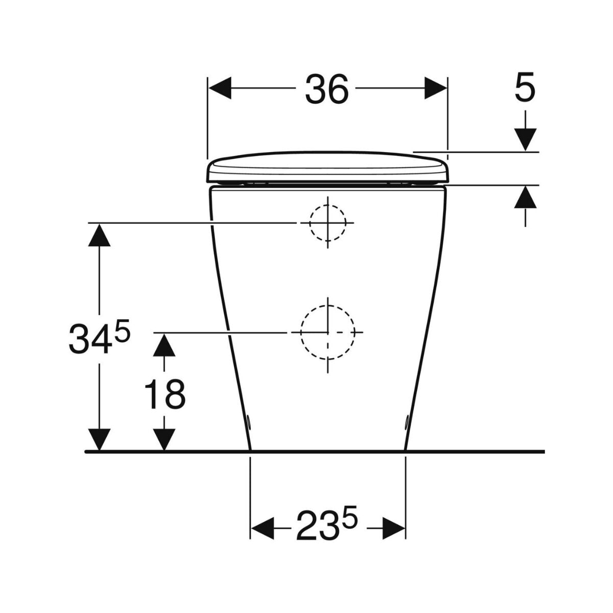 Geberit Selnova Premium floor-standing toilet with soft-close function