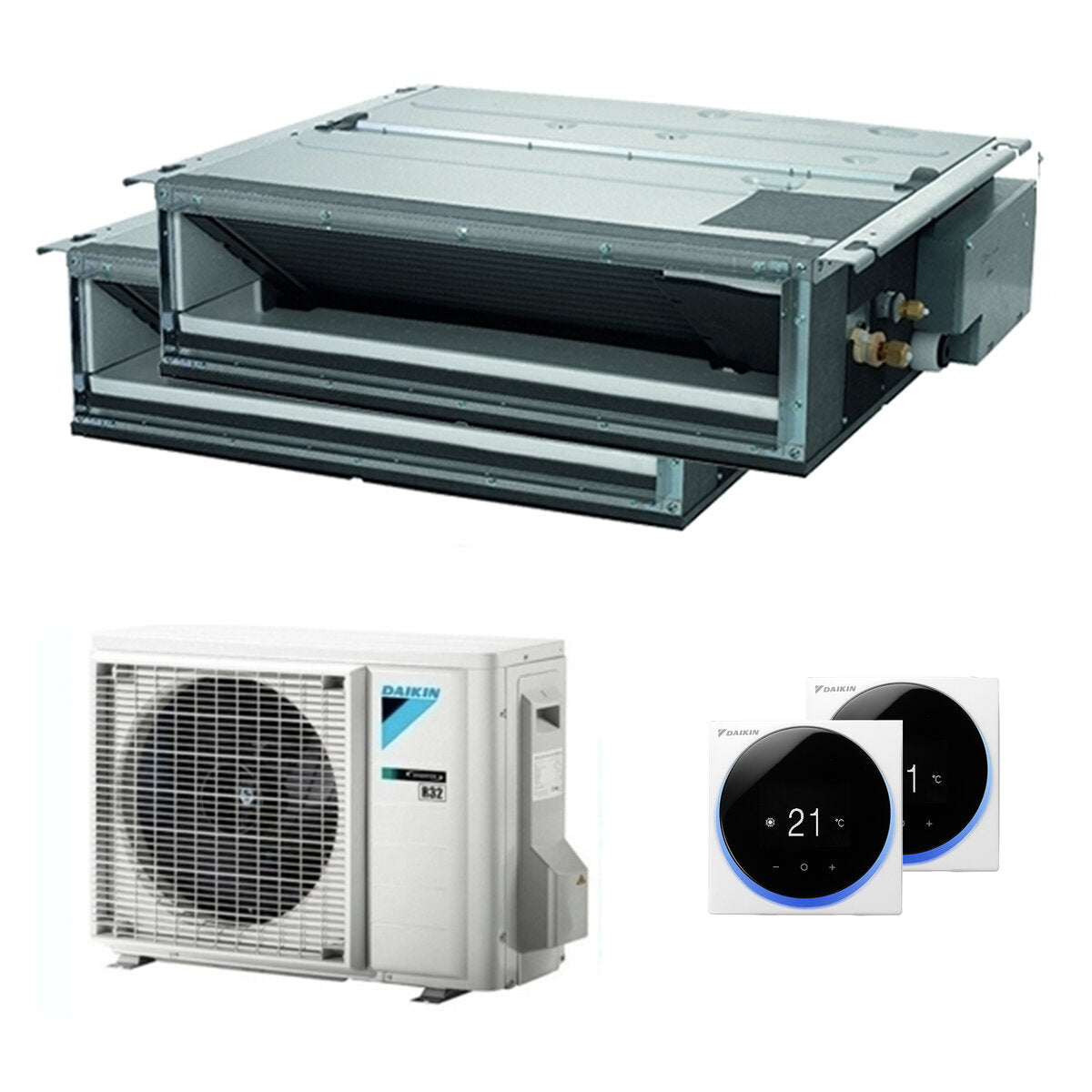 Daikin ducted air conditioner Mini Sky FDXM-F9 dual split 9000+9000 BTU inverter A++ external 4 kW