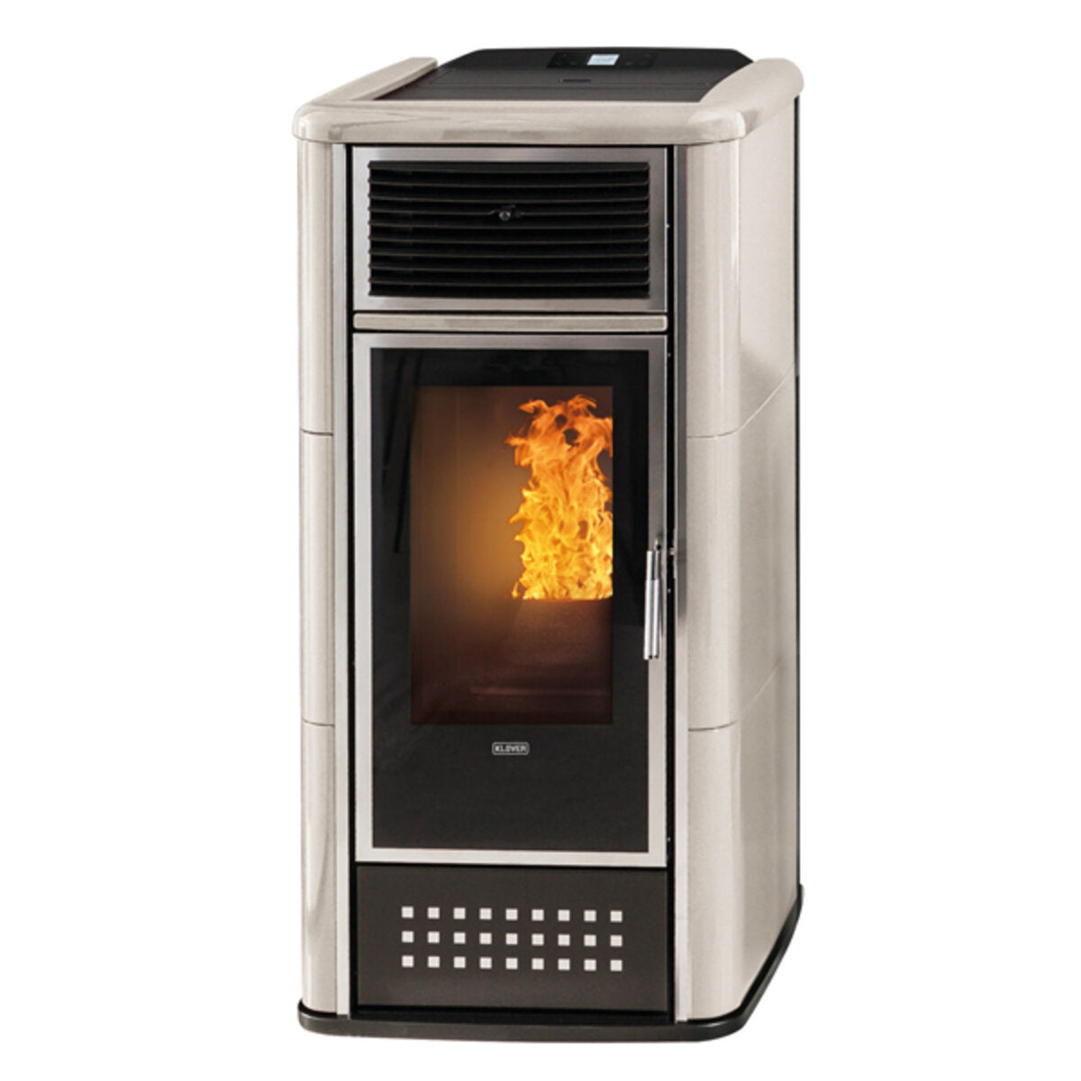 Klover Belvedere 28 Pelletofen 23,7 kW Wasser + Luft + Elfenbein Warmwasser-Kit