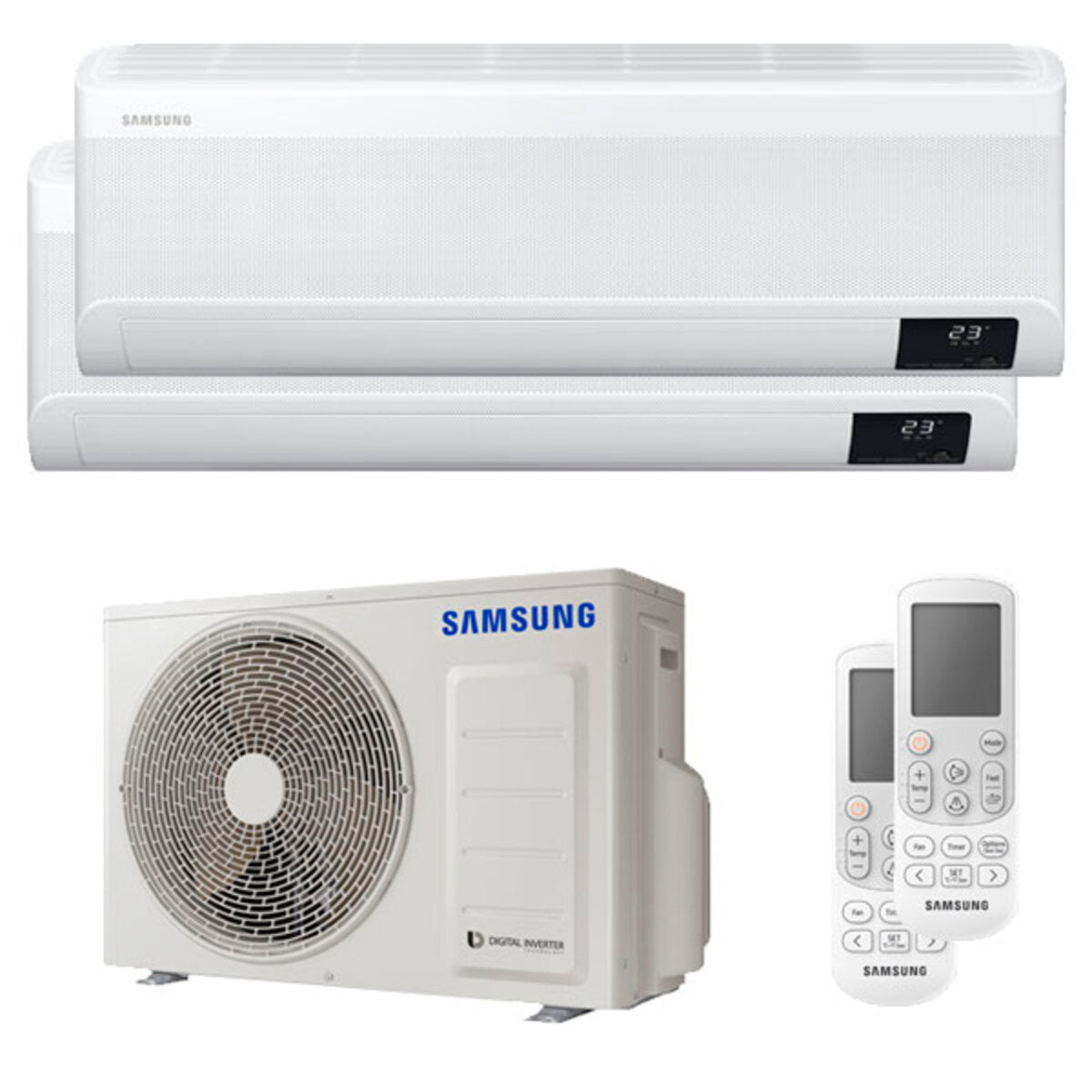 Climatiseur Samsung windfree Avant dual split 7000 + 7000 BTU A+++ wifi unité extérieure 4.0 kW