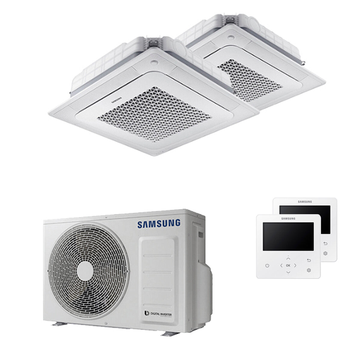 Samsung Air conditioner Windfree 4-way dual split 9000 + 12000 BTU inverter A +++ outdoor unit 5.0 kW