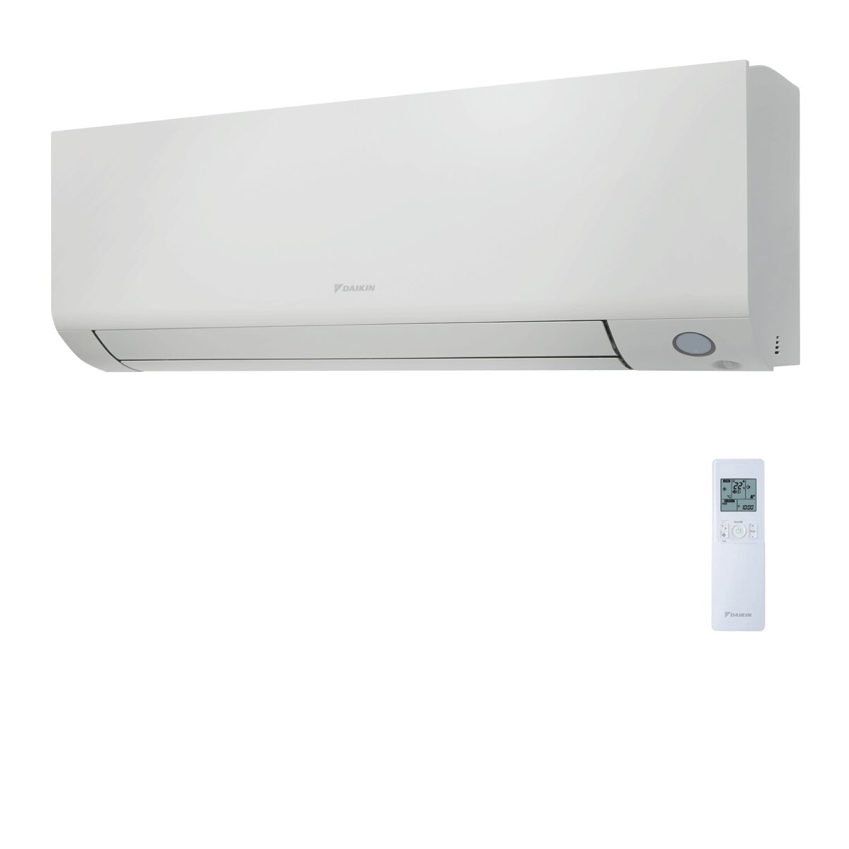 Système de climatisation et d'eau chaude sanitaire double split Daikin Multi+ - Unités intérieures Perfera All Seasons 12000+12000 BTU - Réservoir 120 l