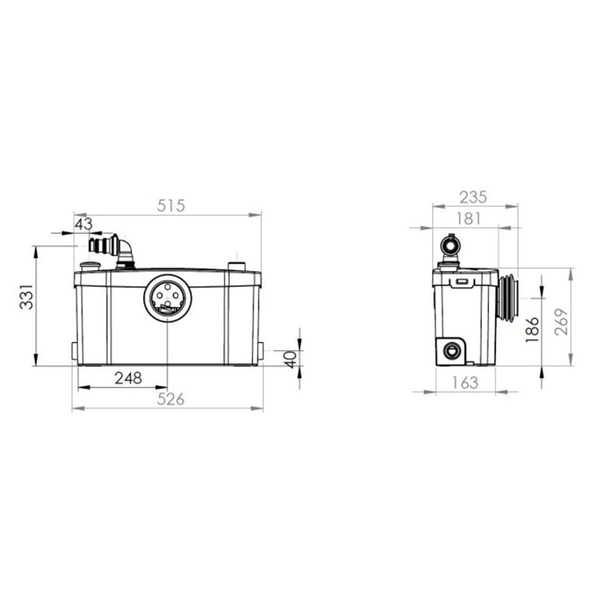 SFA Saniplus UP WC macerator - for complete bathroom