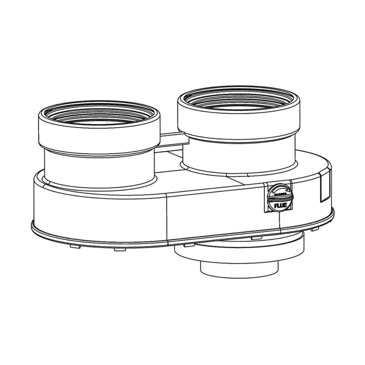 Splitter-Kit von Ø60/100 mm auf Ø80-80 mm für kompakte, regelbare Brennwertkessel Beretta