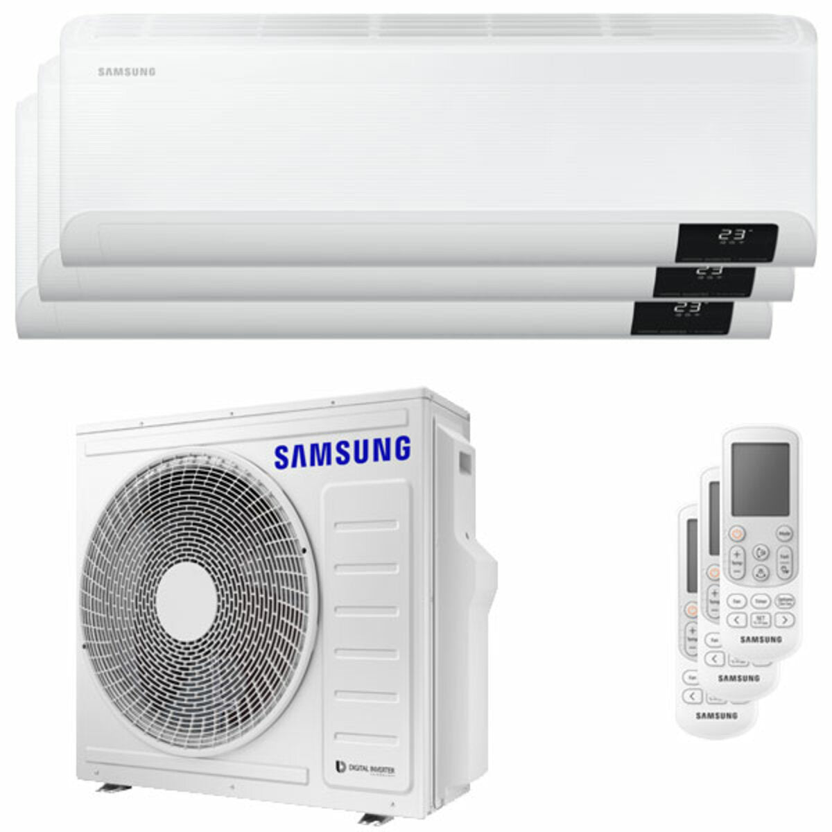 Climatiseur split d&#39;essai Samsung Cebu Wi-Fi 7000 + 9000 + 12000 BTU onduleur A ++ unité extérieure wifi 6,8 kW