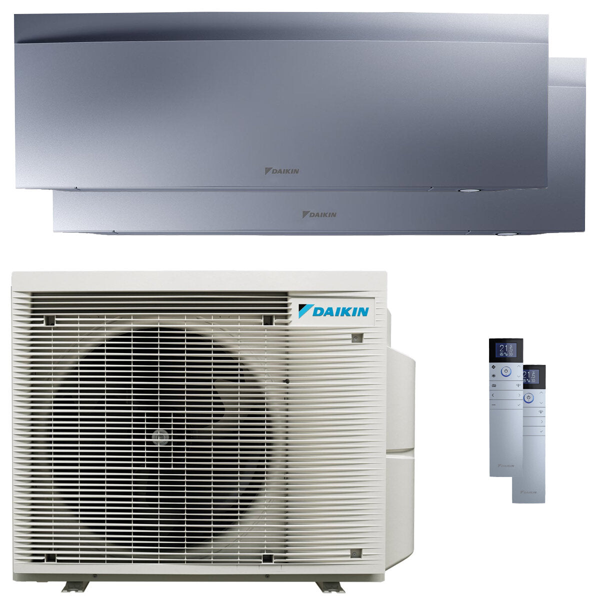 Daikin Emura 3 Dual-Split-Klimagerät 7000+18000 BTU Inverter A++ WLAN-Außengerät 5 kW Silber