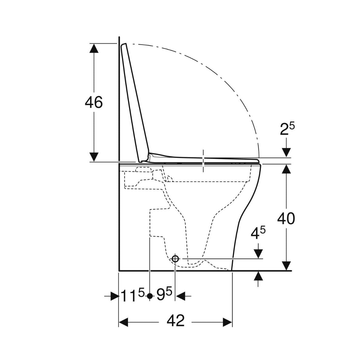Geberit Selnova Premium Stand-WC mit Soft-Close-Funktion