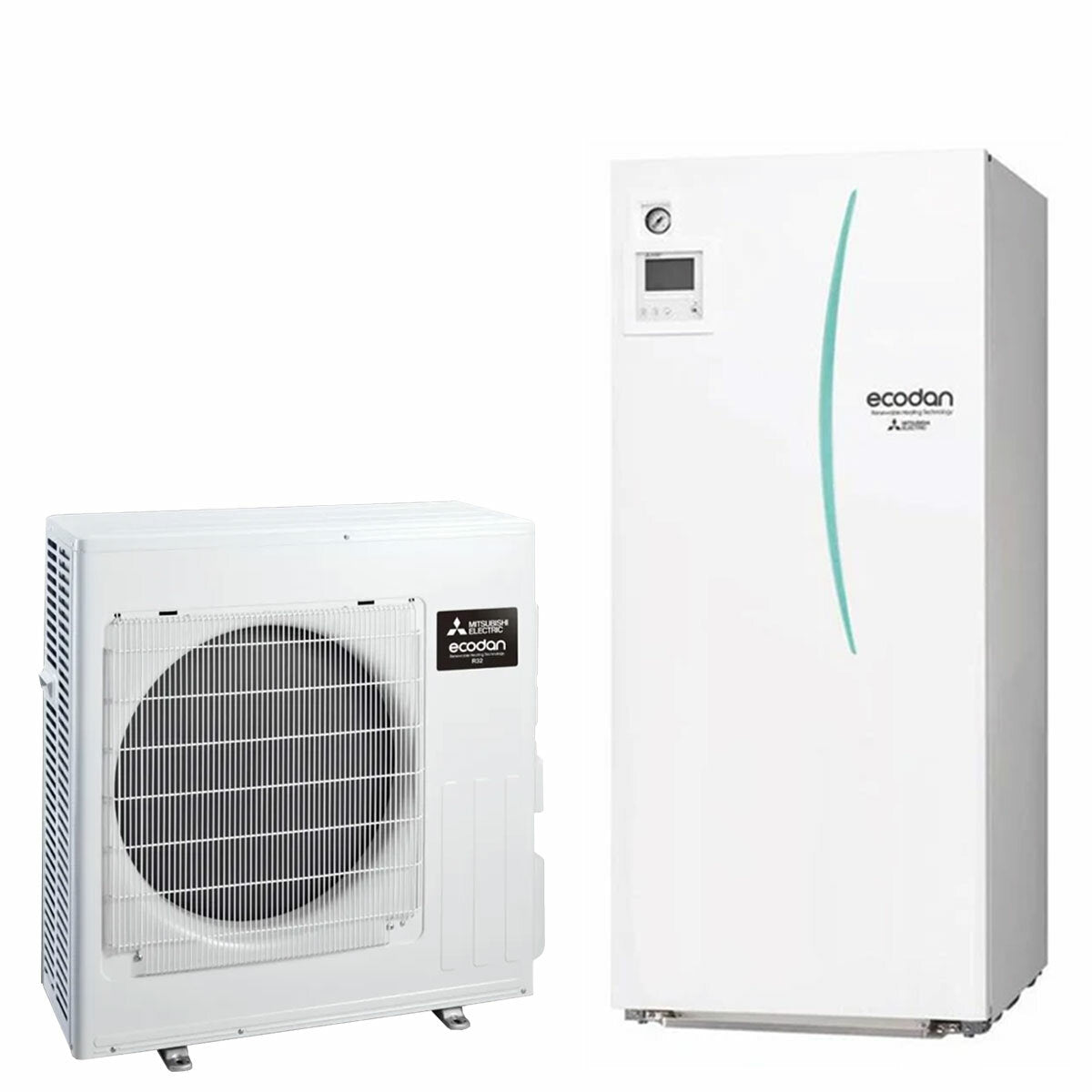 Pompe à chaleur air-eau Mitsubishi Electric Ecodan 7,5 kW split avec Hydrotank 170 l R32 Inverter A++