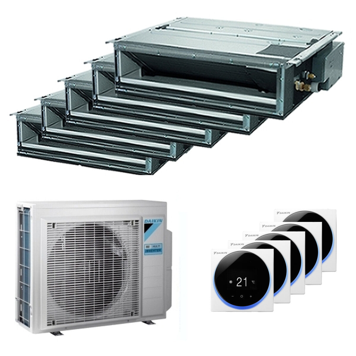 Daikin Mini Sky FDXM-F9 ducted air conditioner penta split 9000+9000+9000+12000+12000 BTU inverter A++ external 9 kW