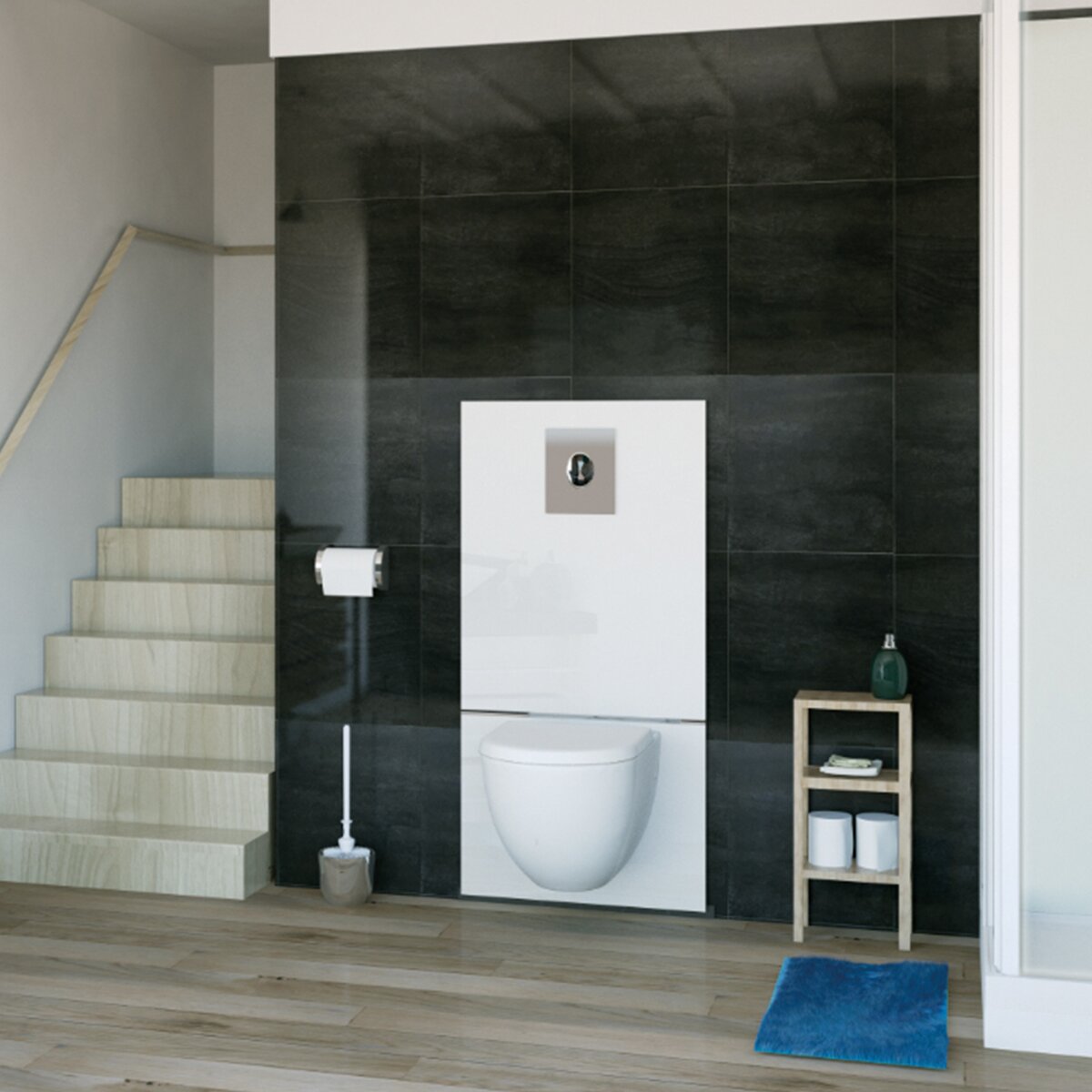 Broyeur WC carrelable SFA Saniwall Pro UP - avec cadre intégré pour WC suspendu et salle de bain complète