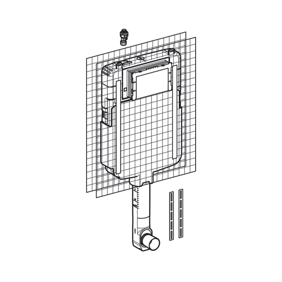 Geberit Sigma 8 Einbauspülkasten für Stand-WC + Platte Sigma 01