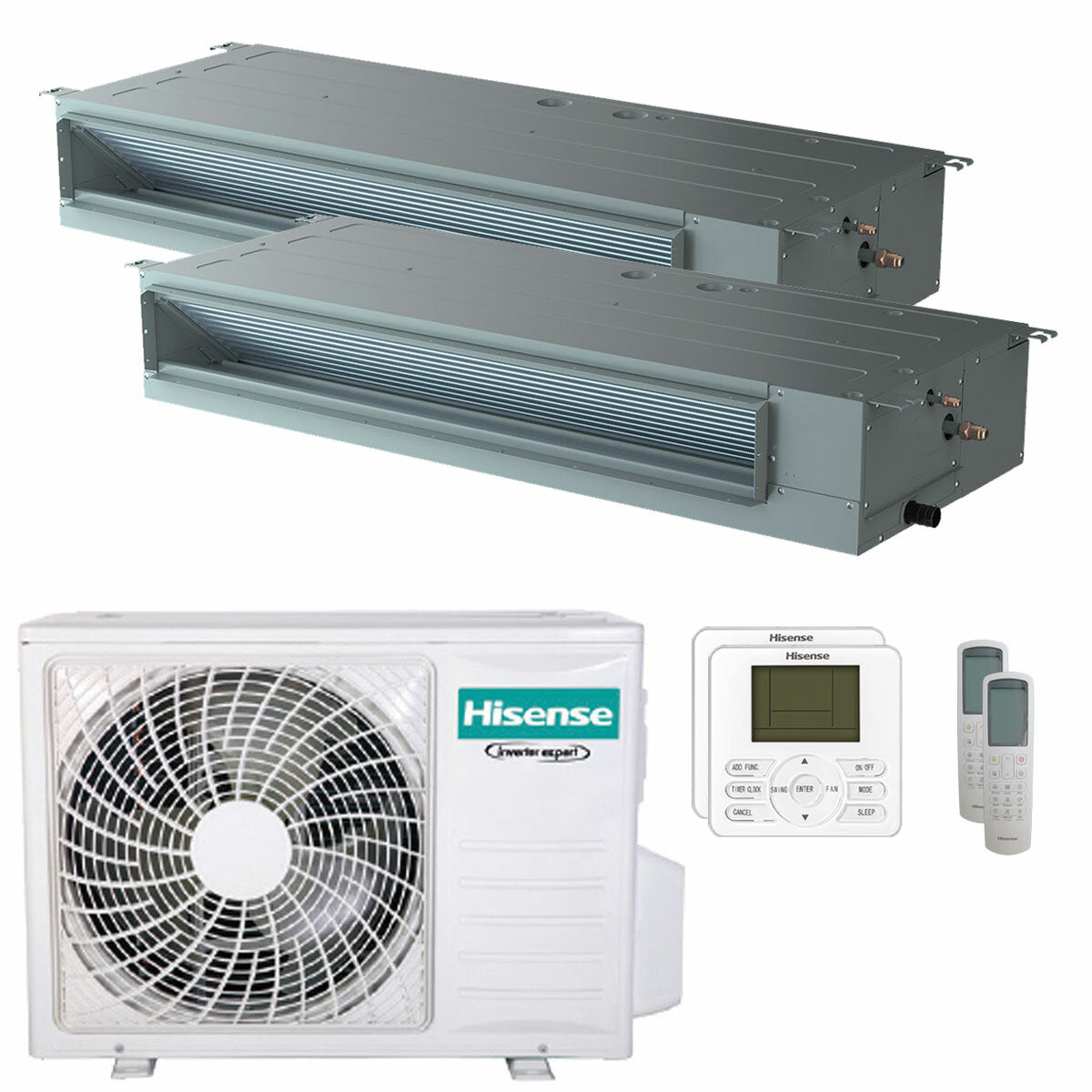 Hisense Kanalklimaanlage ADT Dual Split 9000+18000 BTU Inverter A++ Außengerät 6,3 kW