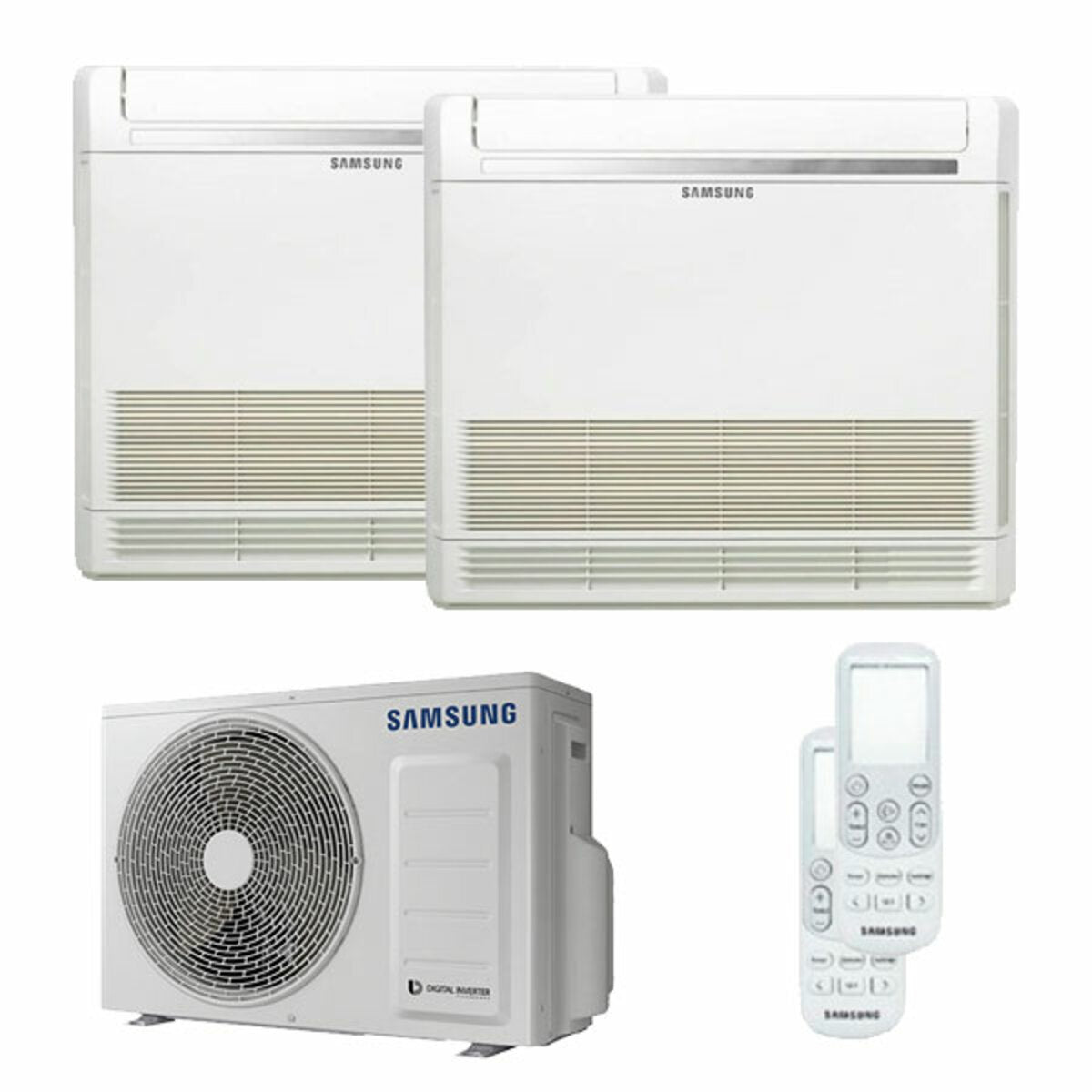 Climatiseur à console double split Samsung 9000 + 12000 BTU onduleur A +++ unité extérieure 4,0 kW
