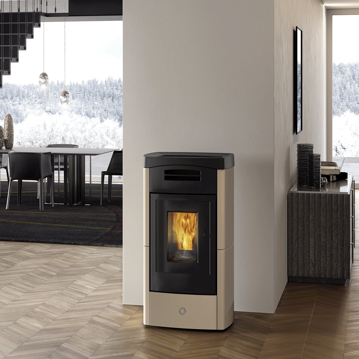 Poêle à pellets EK63 DAILY130++ - Groupe Edilkamin - 12,5 kW avec air canalisé Tortora