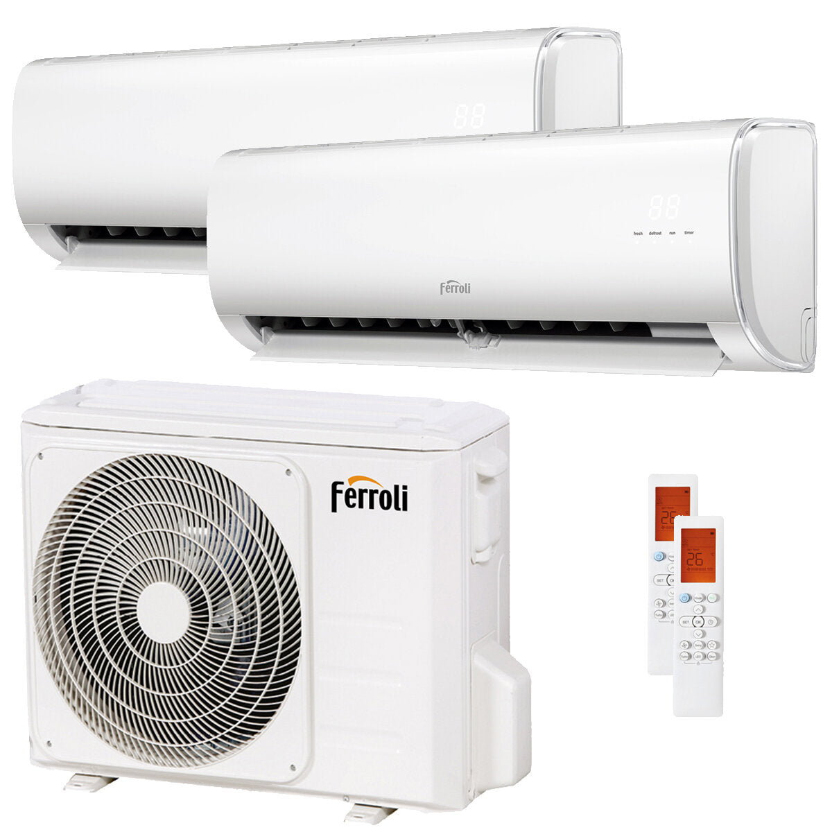 Ferroli Giada Dual-Split-Klimaanlage 18000+18000 BTU Wechselrichter Ein WLAN-Außengerät 8,2 kW