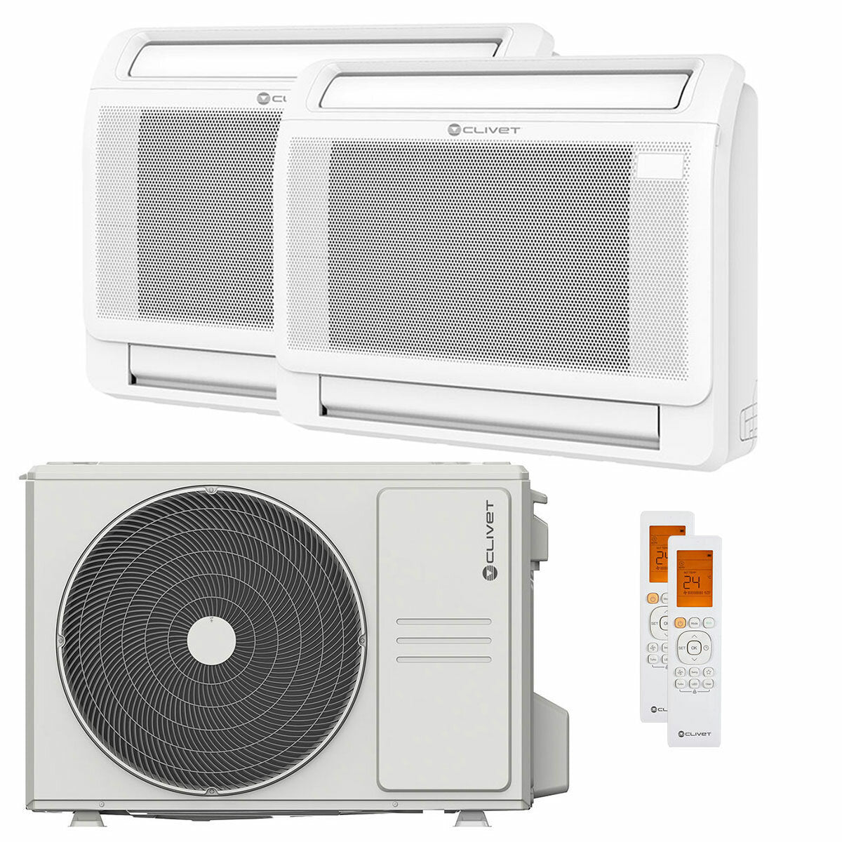 Clivet CONSOLE 3 dual split air conditioner 9000+12000 BTU inverter A++ outdoor unit 4.1 kW