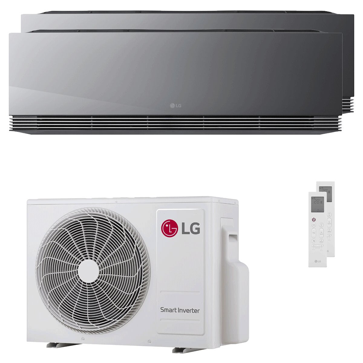LG ARTCOOL Mirror AI dual split air conditioner 9000+9000 BTU inverter A+++ wifi outdoor unit 4.7 kW