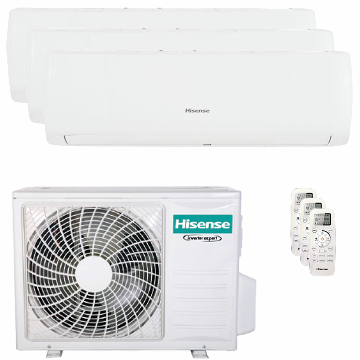 Hisense IQ PLUS Trial-Split-Klimaanlage 9000+12000+12000 BTU Wechselrichter A++ WLAN-Außeneinheit 7 kW 