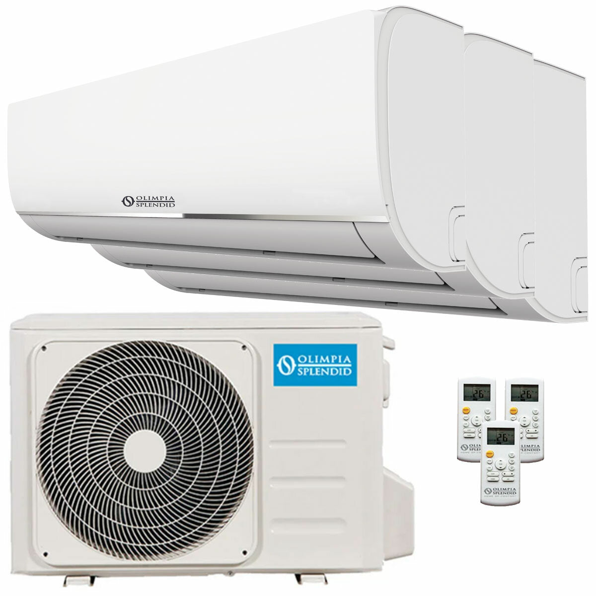 Olimpia Splendid Nexya S4 E Inverter-Test-Split-Klimaanlage 9000+9000+9000 BTU A++ Wi-Fi-Außeneinheit 6,2 kW