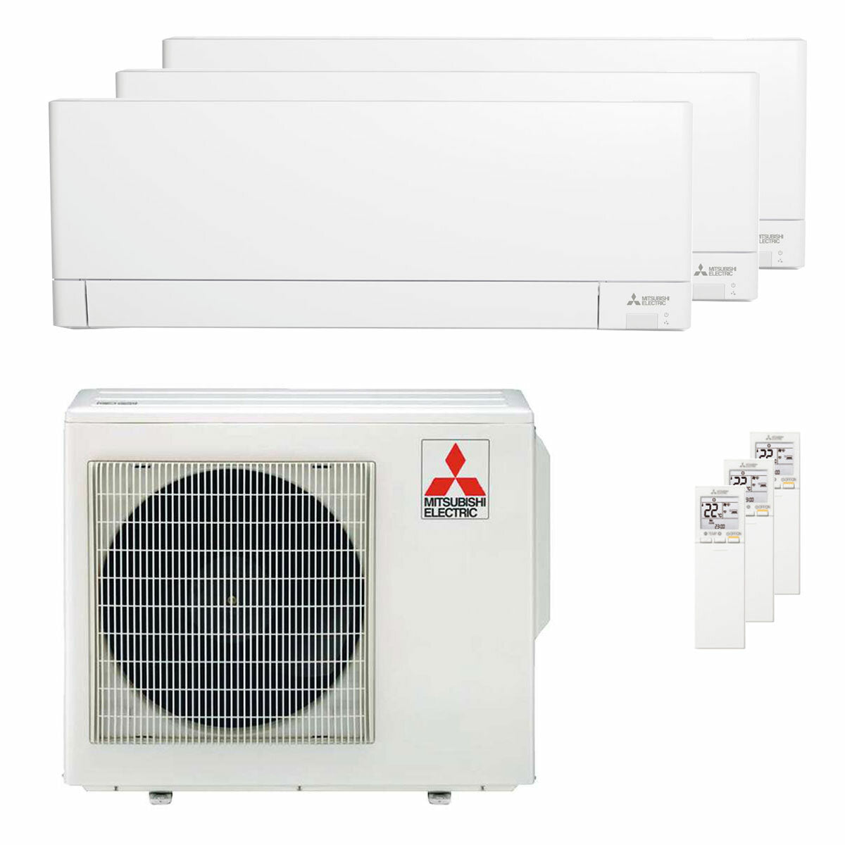 Mitsubishi Electric AY Series climatiseur trial split 9000+9000+9000 BTU inverter A++ unité extérieure wifi 5,4 kW