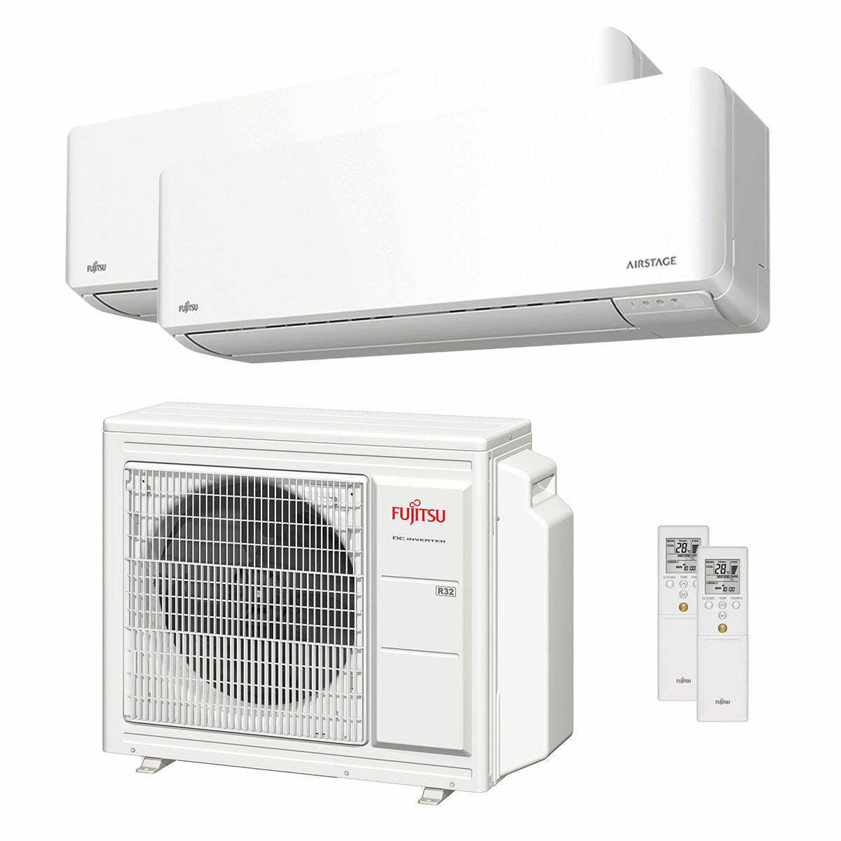 Fujitsu-Klimaanlage KMCG-Serie WiFi Dual Split 9000+12000 BTU Inverter A++ WiFi-Außeneinheit 5,4 kW 