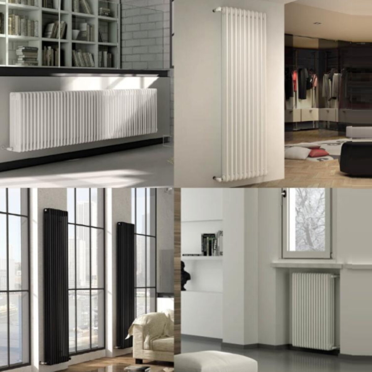 Ercos Comby Stahlsäulenheizkörper 10 Elemente 4 Säulen Achsabstand 800 mm